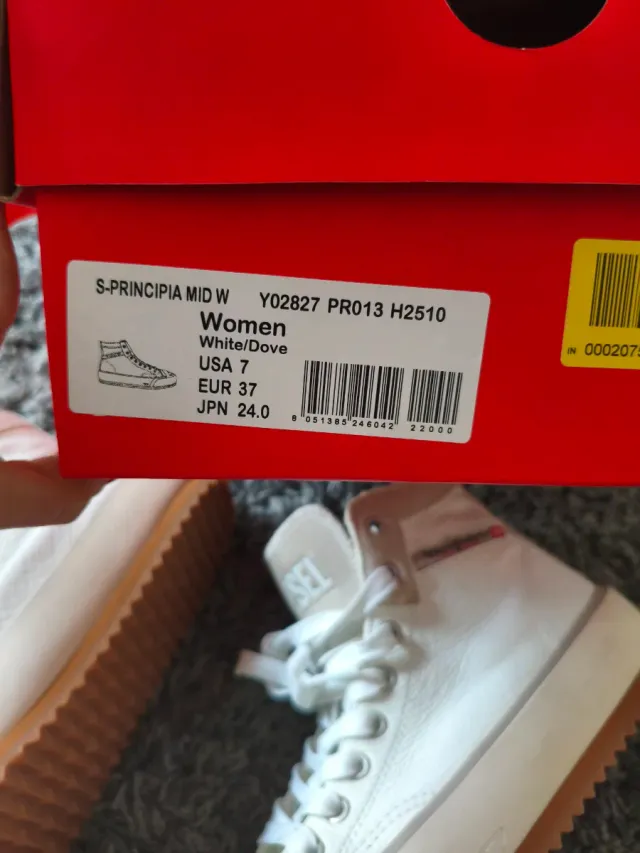 Tenis botín piel Diesel beige/blanco