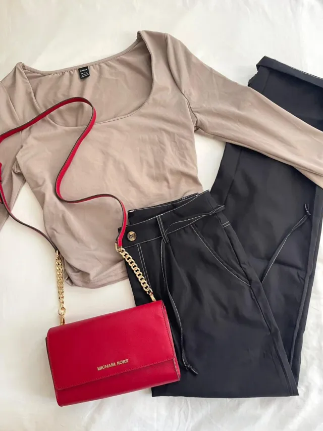 Top manga larga Shein camel nuevo L marron 40