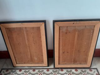 Coppia di quadri costumbristi ad olio su tavola