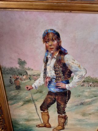 Coppia di quadri costumbristi ad olio su tavola