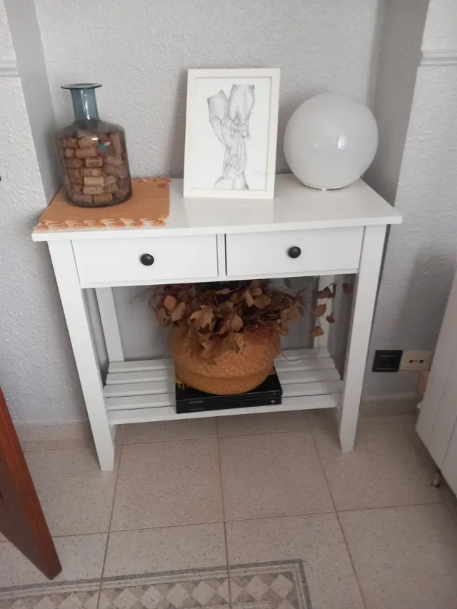 Recibidor blanco y marrón