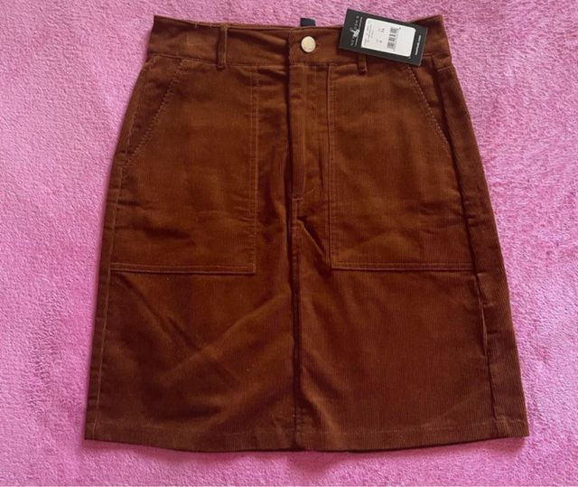 Falda New Look pana marrón Talla S