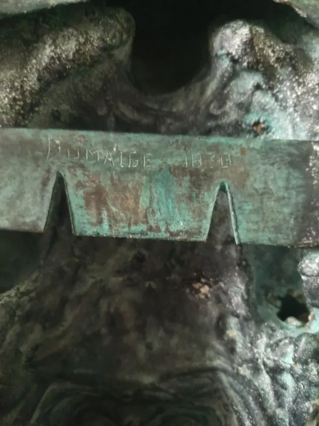 Escultura Ángel Bronce Pátina siglo XIX