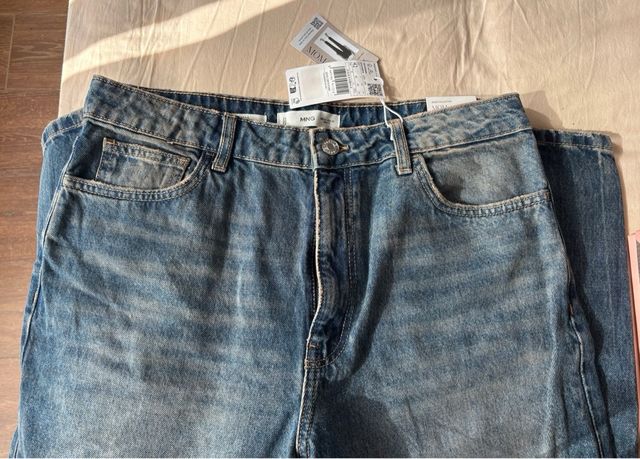 Jeans Mom Mango Talla 42 Azul Vintage