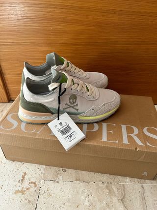 Zapatillas Scalpers Mujer Beige y Verde