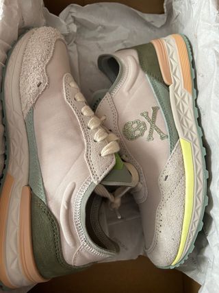 Zapatillas Scalpers Mujer Beige y Verde
