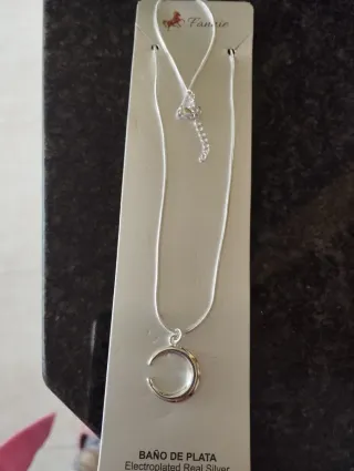 Collar Luna Baño Plata