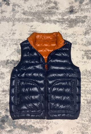 Chaleco reversible infantil azul y naranja