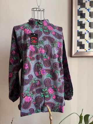 Felpa Vintage '80 Fantasia Paisley Floreale