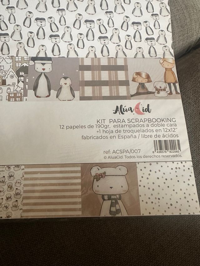 Kit Scrapbooking Polar Alúa id 12 papeles