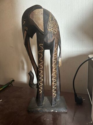 Figura Elefante Madera Tallada Decorativa