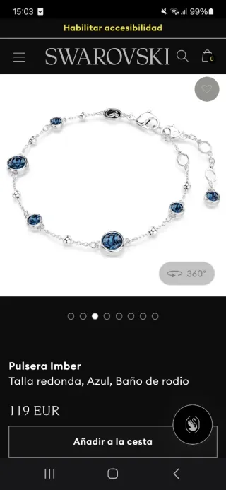 Pulsera Swarovski con piedras azules