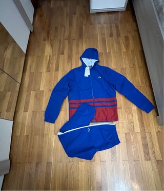 Tuta Lacoste originale blu e rossa