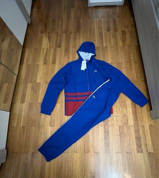 Tuta Lacoste originale blu e rossa