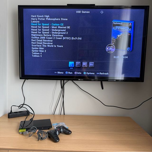 Consola PS2 Slim Negra 128GB + Juegos