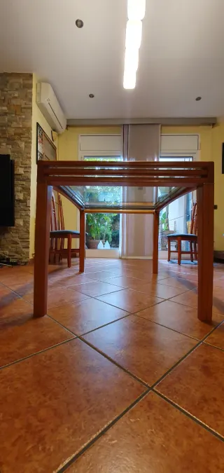 Mesa extensible Vintage Madera de Haya color cerez