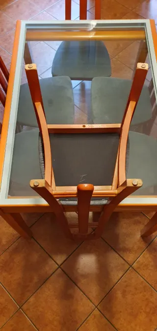 Mesa extensible Vintage Madera de Haya color cerez