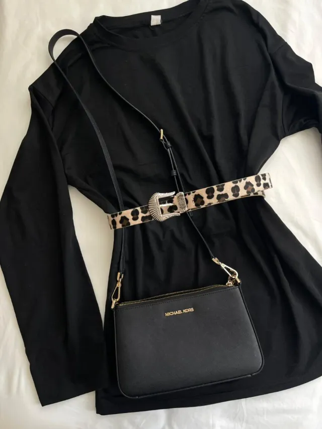 Vestido oversize invierno manga larga L negro