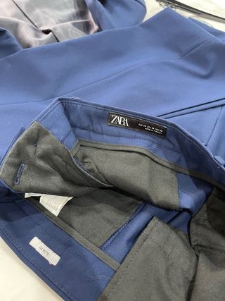 Traje Zara Slim Fit Azul. Americana 48  Pant 38