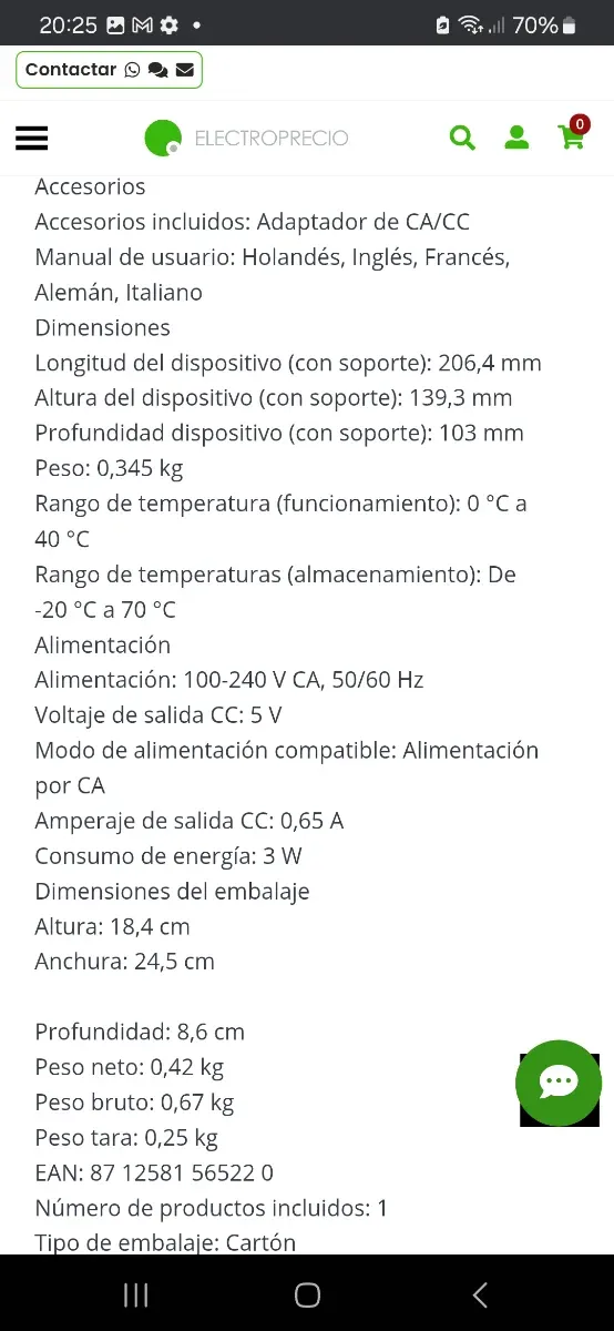 Marco fotos digital Philips 17.8cm (7") SPF1207