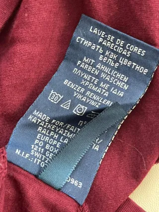 Camiseta Polo Ralph Lauren burdeos M manga larga