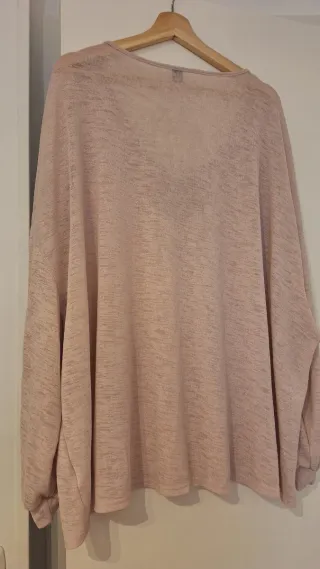 Camiseta rosa escote pico talla única