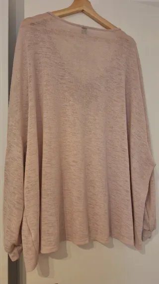 Camiseta rosa escote pico talla única