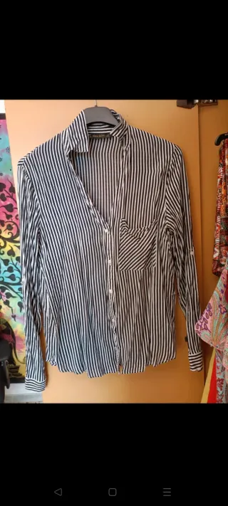 Camisa Rayas Blanco y Negro