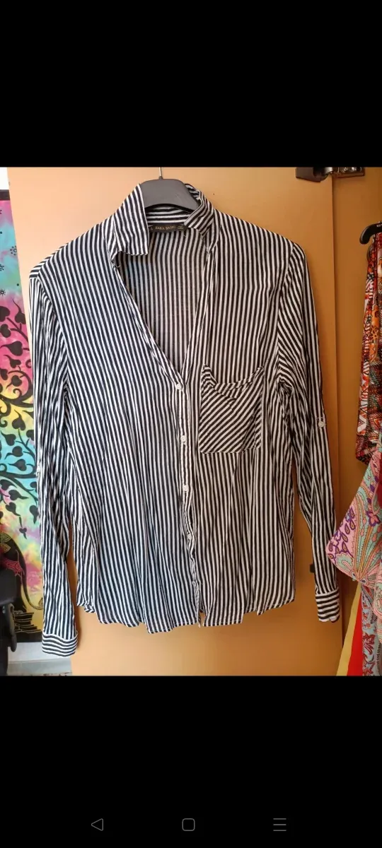 Camisa Rayas Blanco y Negro