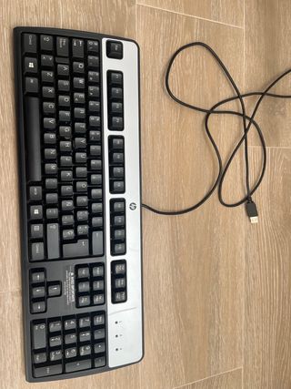 Teclado HP USB Negro y Plateado