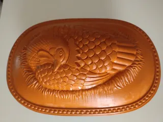 Cuocipollo terracotta Rose e Tulipani