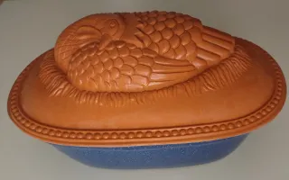 Cuocipollo terracotta Rose e Tulipani