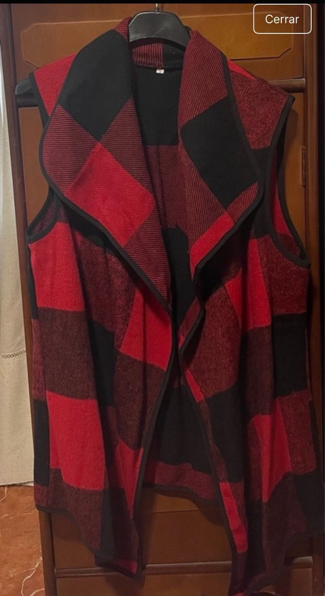Sobrecamisa cuadros roja y negra