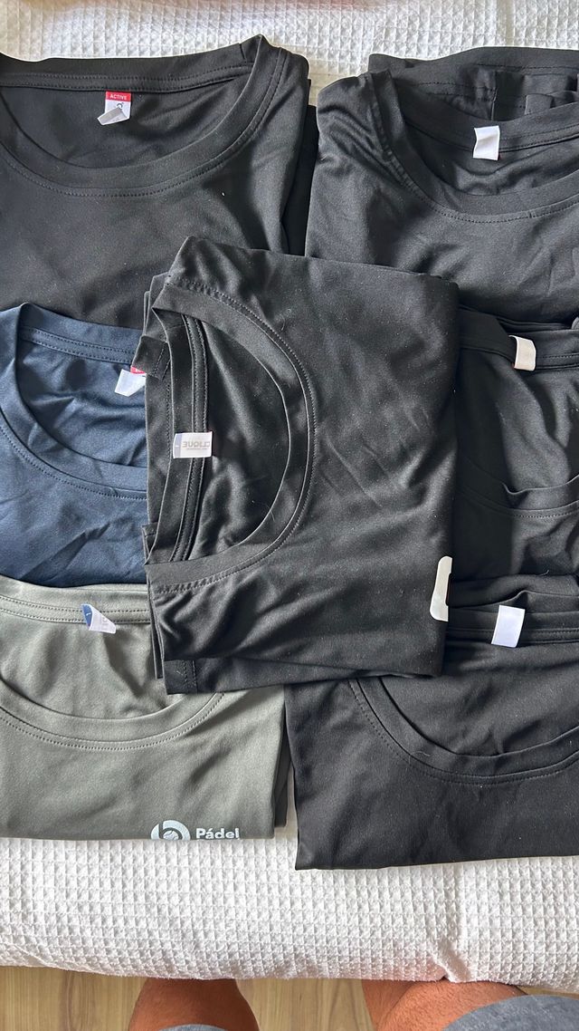 Lote 7 camisetas deportivas de pádel oscuras