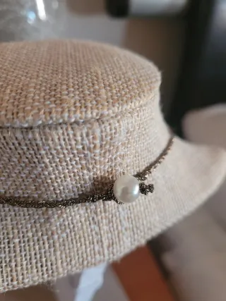 Gargantilla cordón trenza y perla de río