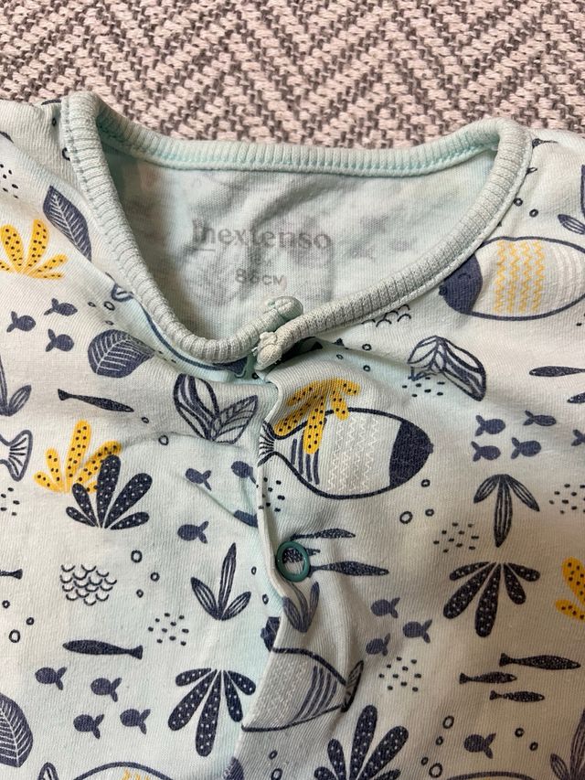 Pelele corto bebé 12-18m estampado peces