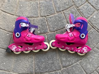 Patines en línea rosas y morados talla 28