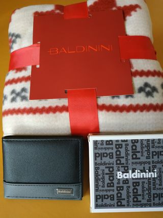 Baldinini set plaid e portafoglio uomo