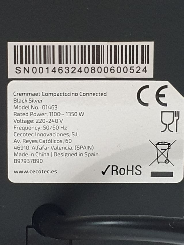 Macchina da caffè Cecotec Cremmaet Compactccino Connected Nero Argento