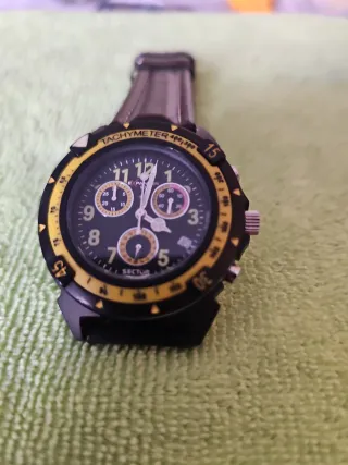 Reloj Sector Cronógrafo Negro y Amarillo