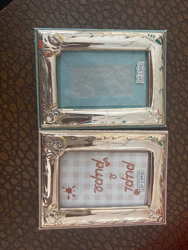 Marcos Bebé Plata de Ley. azul y rosa