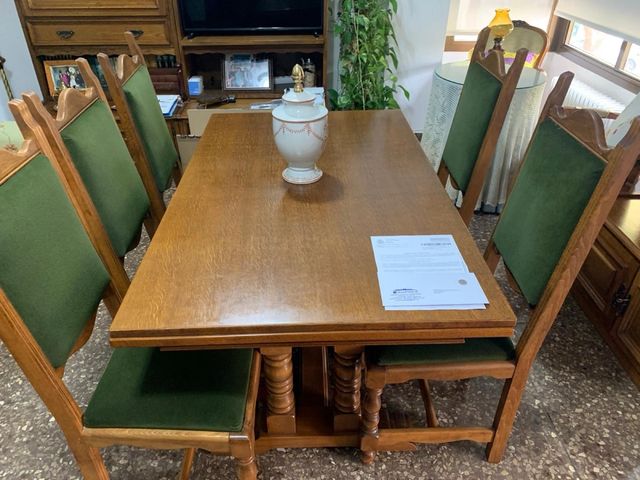 Conjunto mesa y sillas comedor madera maciza