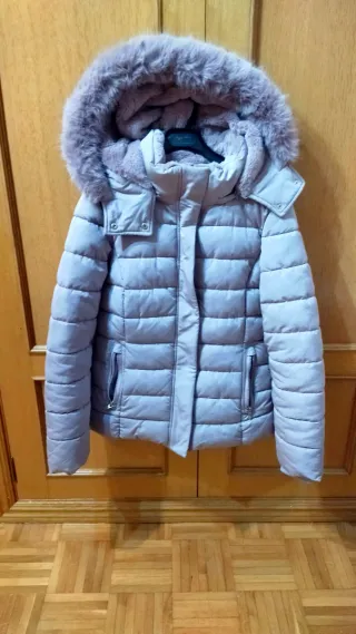 Cazadora acolchada mujer rosa