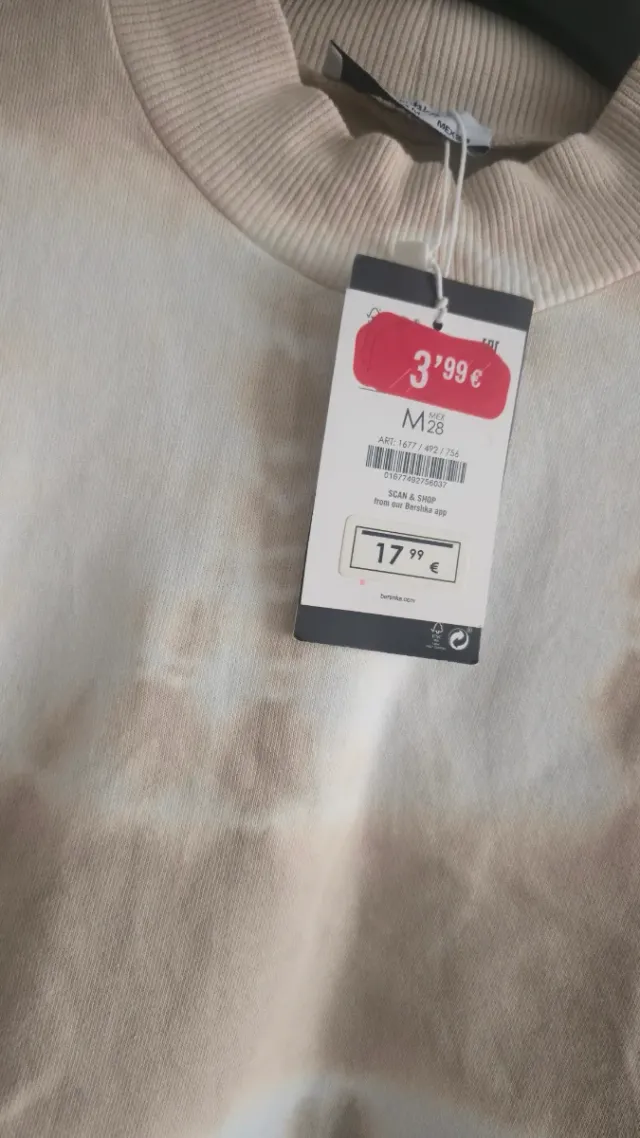 Sudadera beige y blanca talla S