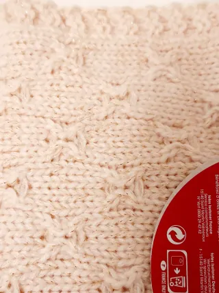 Bufanda cerrada de punto color rosa