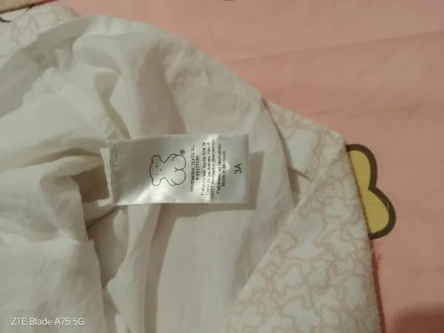 Vestido Tous Niña Blanco y Rosa