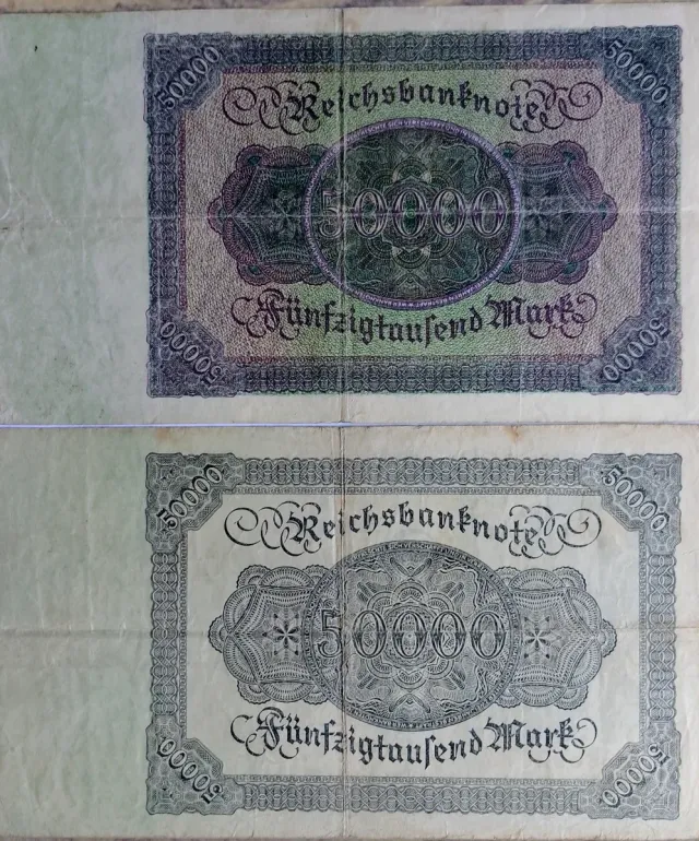 Billetes 50.000 Reichsbanknote Mark 1922