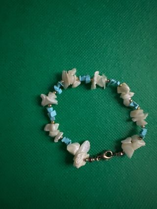 Bracciale madreperla e pasta turchese