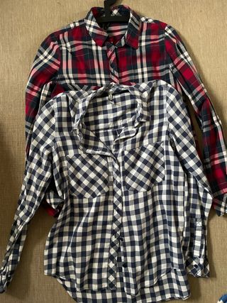 Lote 2 Camisas Cuadros mujer Stradivarius talla S