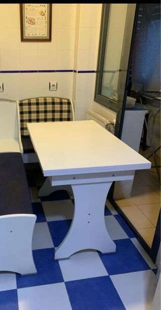 Mesa extensible cocina blanca